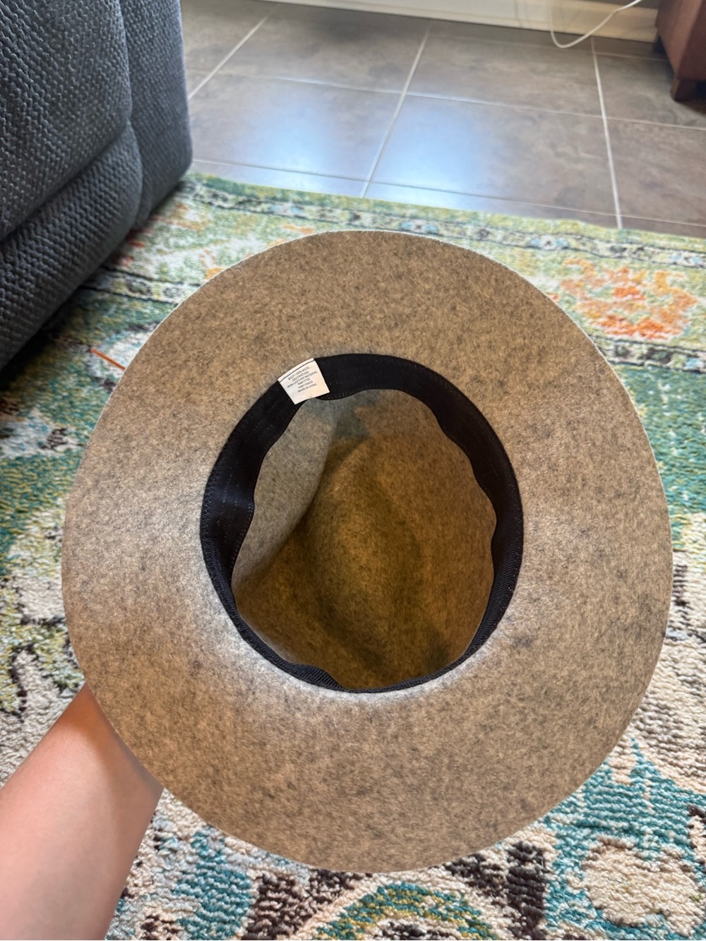 Light Gray 100% Wool Rancher Hat Braided Faux Leather Band Boho Western Festival - Picture 6 of 7